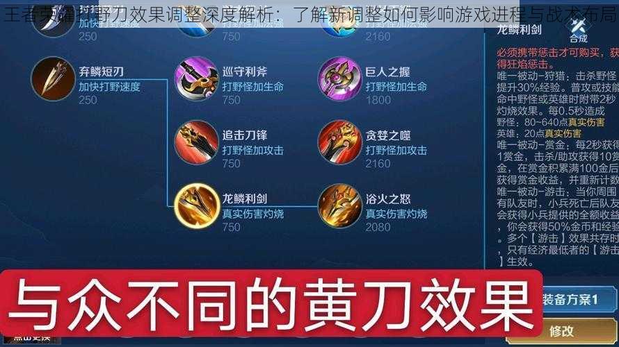 王者荣耀打野刀效果调整深度解析:了解新调整如何影响游戏进程与战术布局