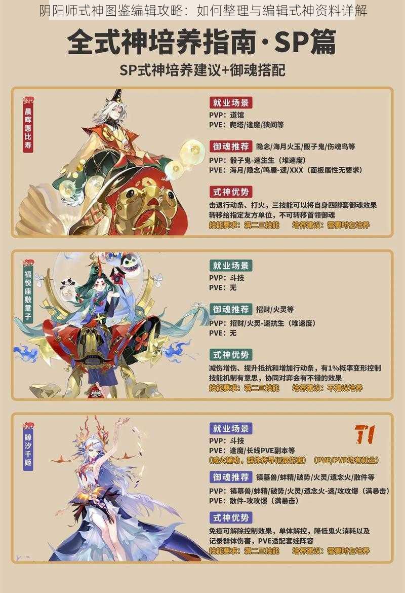 阴阳师式神图鉴编辑攻略:如何整理与编辑式神资料详解