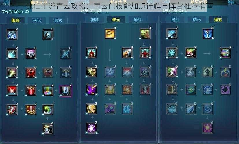 诛仙手游青云攻略:青云门技能加点详解与阵营推荐指南