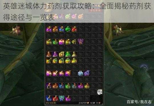英雄迷城体力药剂获取攻略:全面揭秘药剂获得途径与一览表