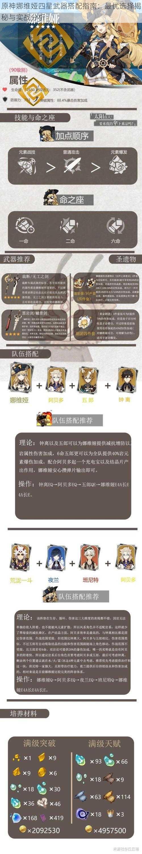 原神娜维娅四星武器搭配指南:最优选择揭秘与实战分析