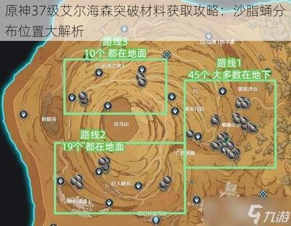 原神37级艾尔海森突破材料获取攻略:沙脂蛹分布位置大解析