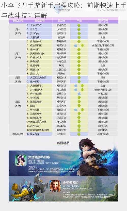 小李飞刀手游新手启程攻略:前期快速上手与战斗技巧详解