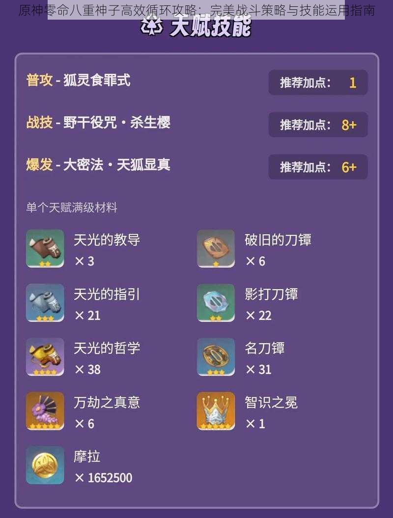 原神零命八重神子高效循环攻略:完美战斗策略与技能运用指南
