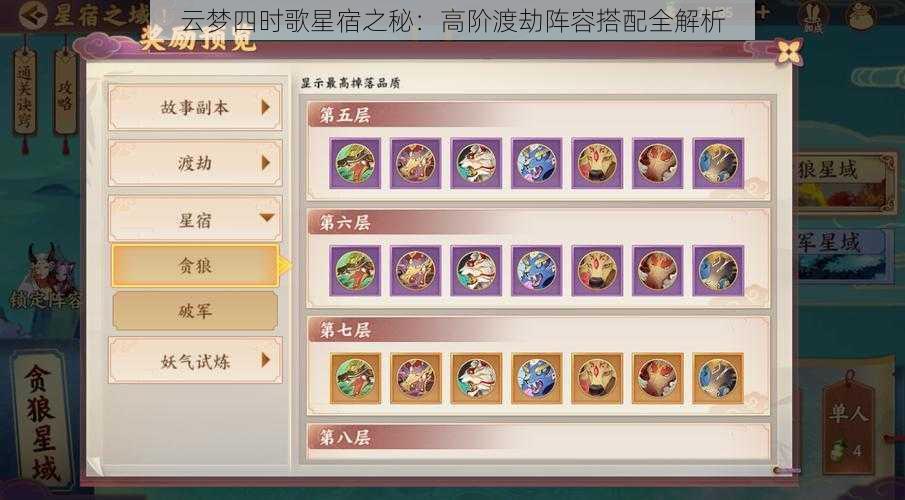 云梦四时歌星宿之秘:高阶渡劫阵容搭配全解析