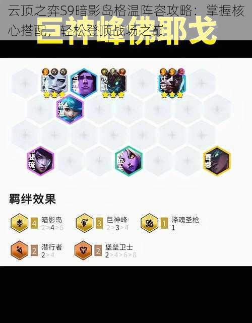 云顶之弈S9暗影岛格温阵容攻略:掌握核心搭配,轻松登顶战场之巅