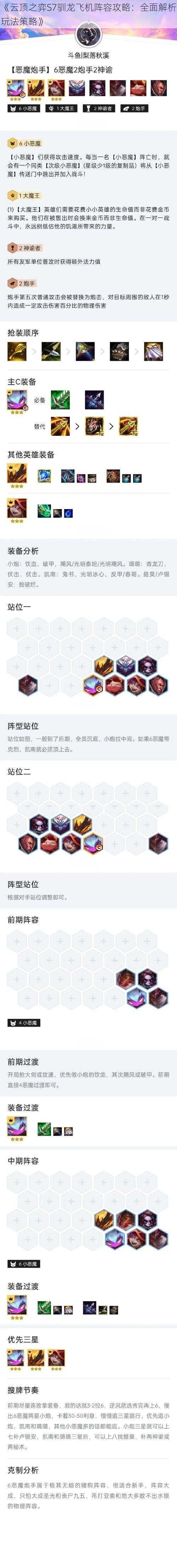 《云顶之弈S7驯龙飞机阵容攻略:全面解析玩法策略》
