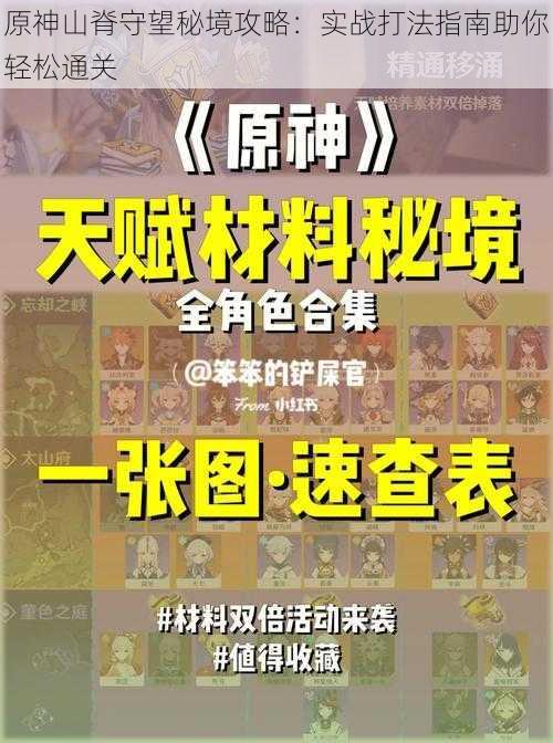 原神山脊守望秘境攻略:实战打法指南助你轻松通关
