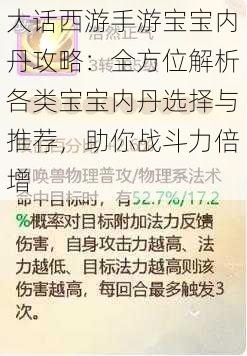 大话西游手游宝宝内丹攻略:全方位解析各类宝宝内丹选择与推荐,助你战斗力倍增