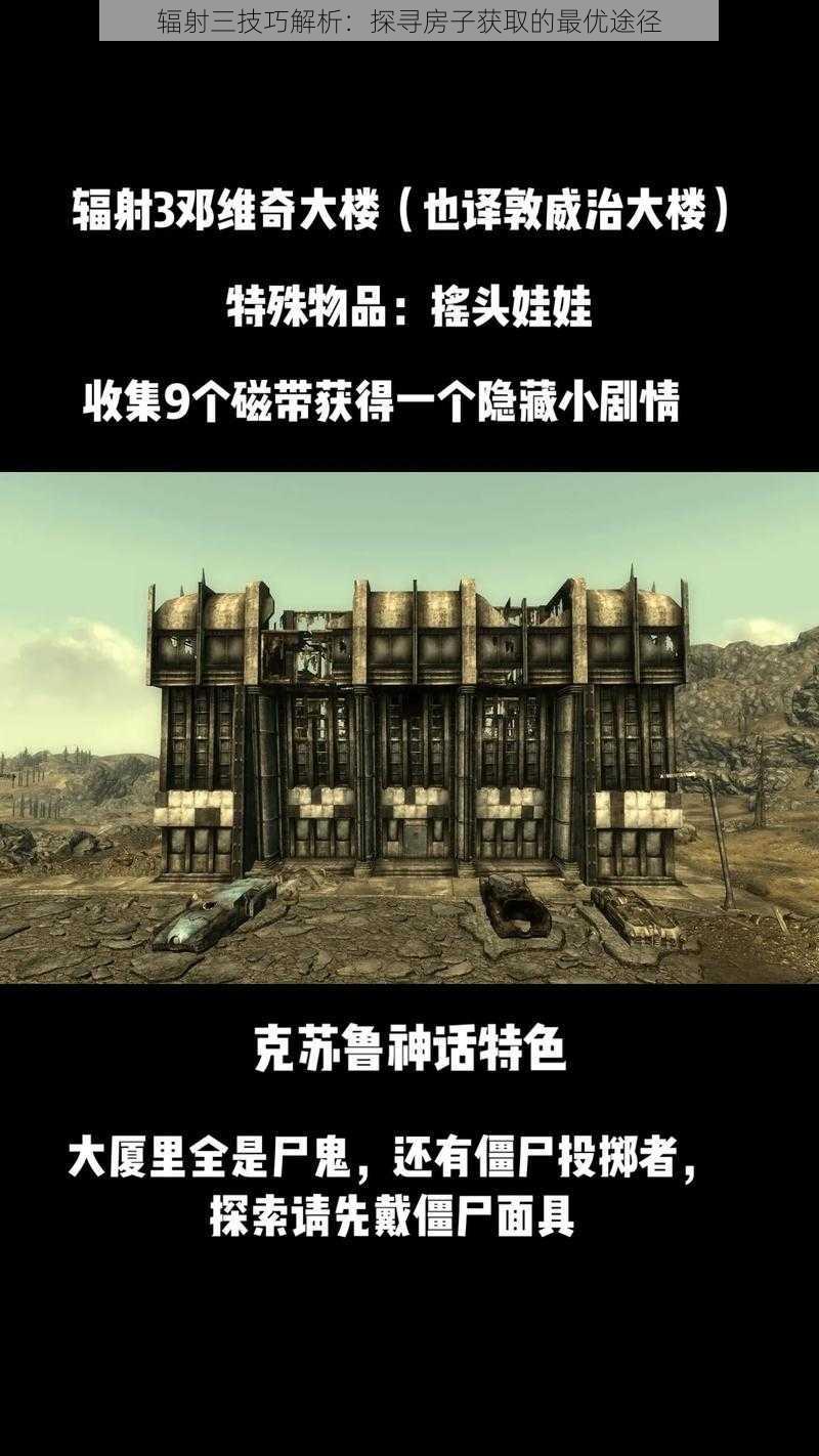 辐射三技巧解析:探寻房子获取的最优途径