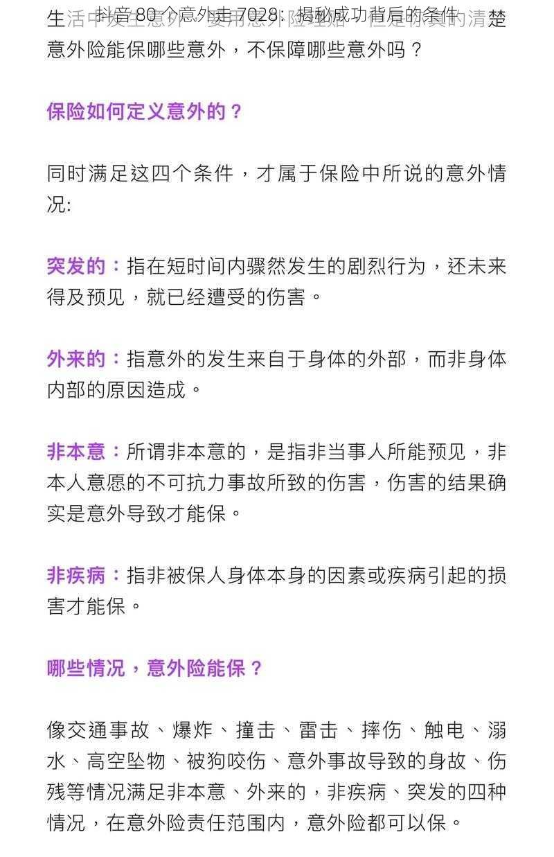 抖音 80 个意外走 7028:揭秘成功背后的条件