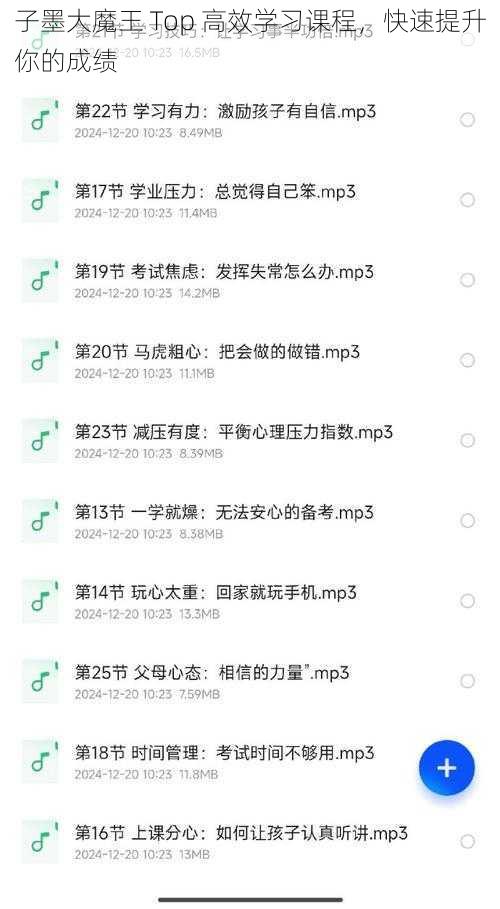 子墨大魔王 Top 高效学习课程,快速提升你的成绩