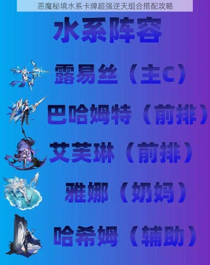 恶魔秘境水系卡牌超强逆天组合搭配攻略