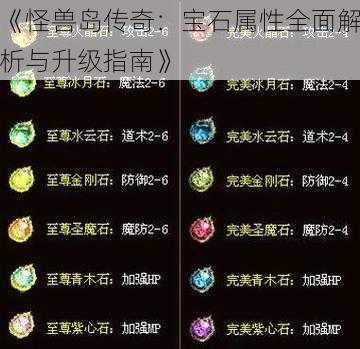 《怪兽岛传奇:宝石属性全面解析与升级指南》