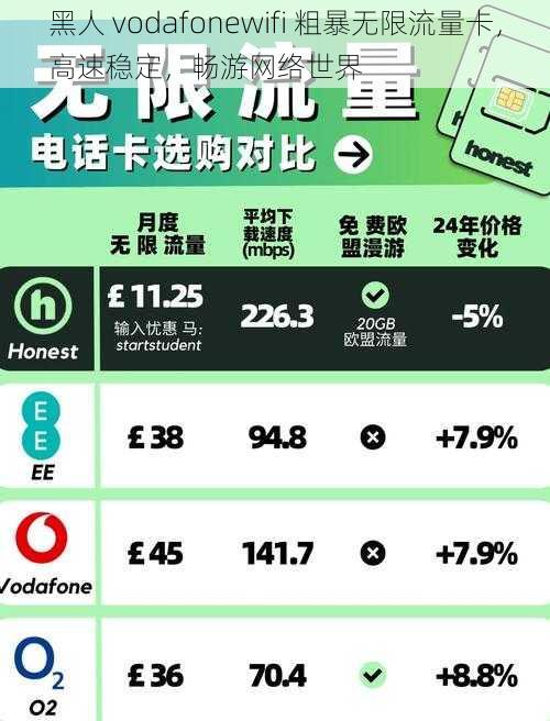 黑人 vodafonewifi 粗暴无限流量卡,高速稳定,畅游网络世界