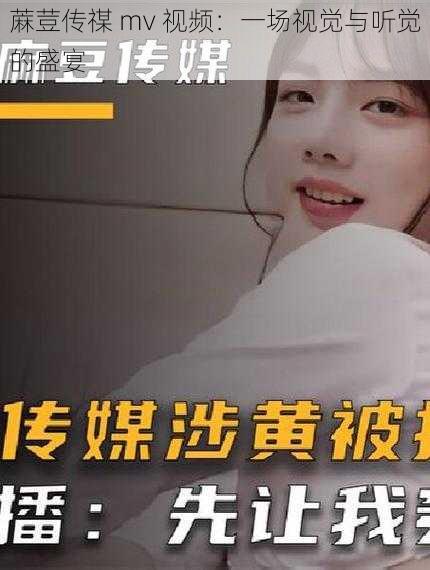 蔴荳传禖 mv 视频:一场视觉与听觉的盛宴
