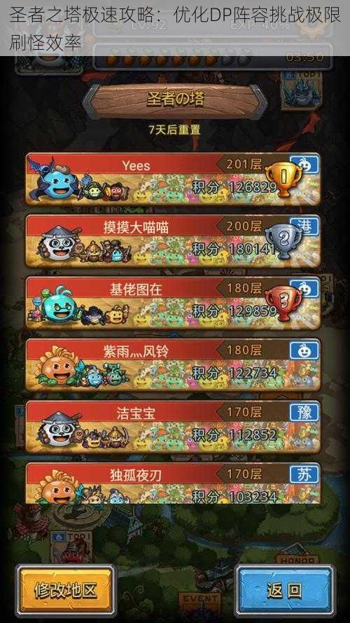 圣者之塔极速攻略:优化DP阵容挑战极限刷怪效率