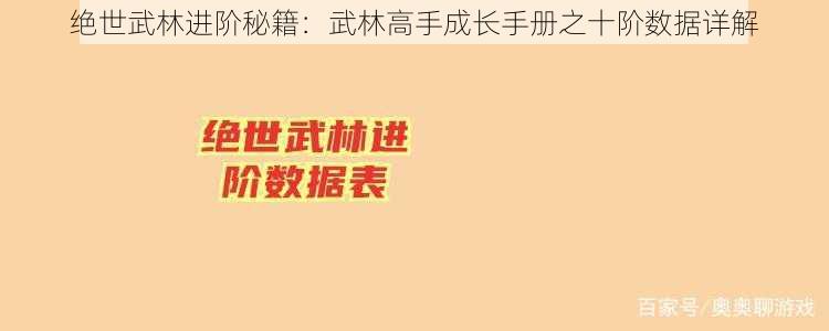 绝世武林进阶秘籍:武林高手成长手册之十阶数据详解