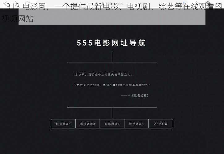 1313 电影网,一个提供最新电影、电视剧、综艺等在线观看的视频网站