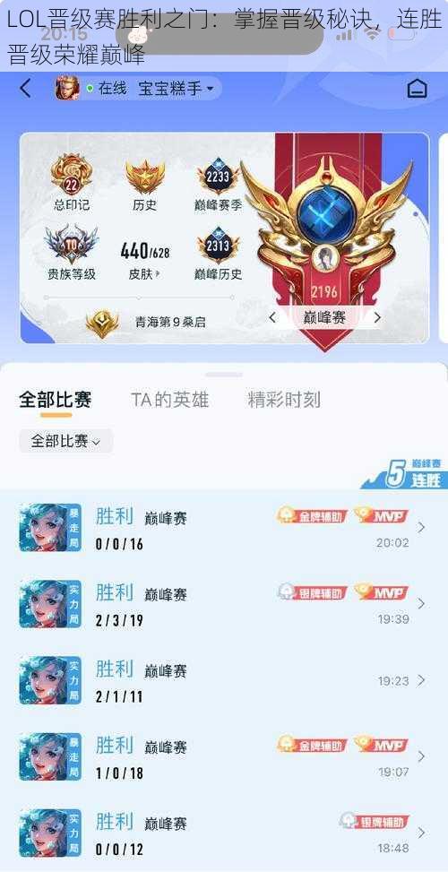 LOL晋级赛胜利之门:掌握晋级秘诀,连胜晋级荣耀巅峰