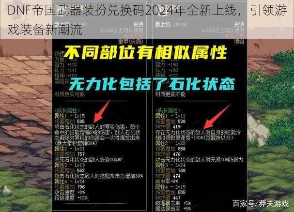DNF帝国武器装扮兑换码2024年全新上线,引领游戏装备新潮流