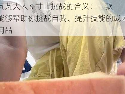 芃芃大人 s 寸止挑战的含义:一款能够帮助你挑战自我、提升技能的成人用品