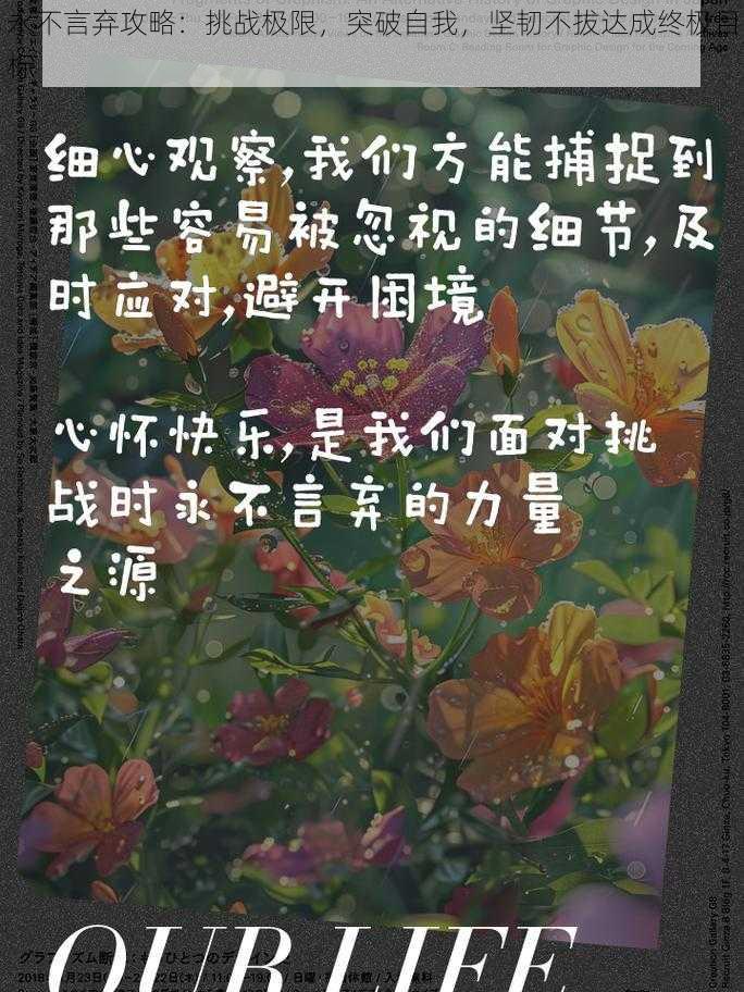 永不言弃攻略:挑战极限,突破自我,坚韧不拔达成终极目标