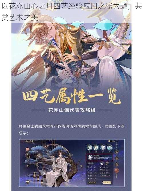 以花亦山心之月四艺经验应用之秘为题,共赏艺术之美