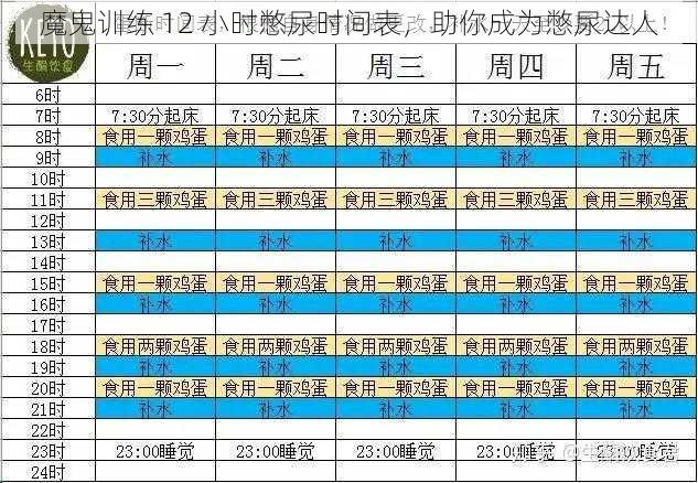 魔鬼训练 12 小时憋尿时间表,助你成为憋尿达人