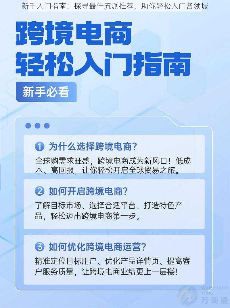 新手入门指南:探寻最佳流派推荐,助你轻松入门各领域