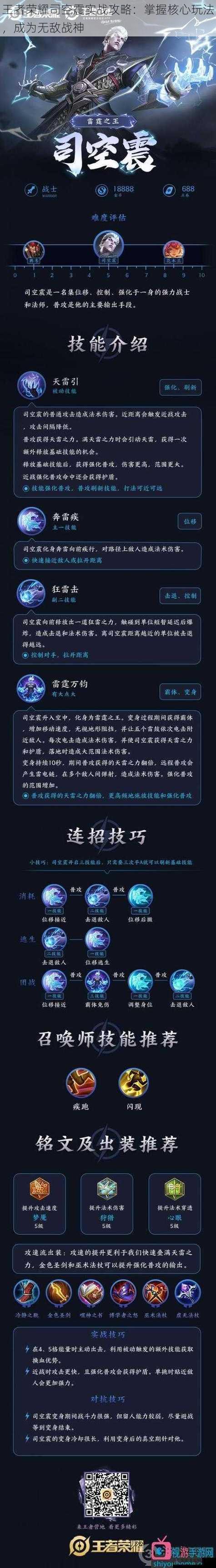 王者荣耀司空震实战攻略:掌握核心玩法,成为无敌战神