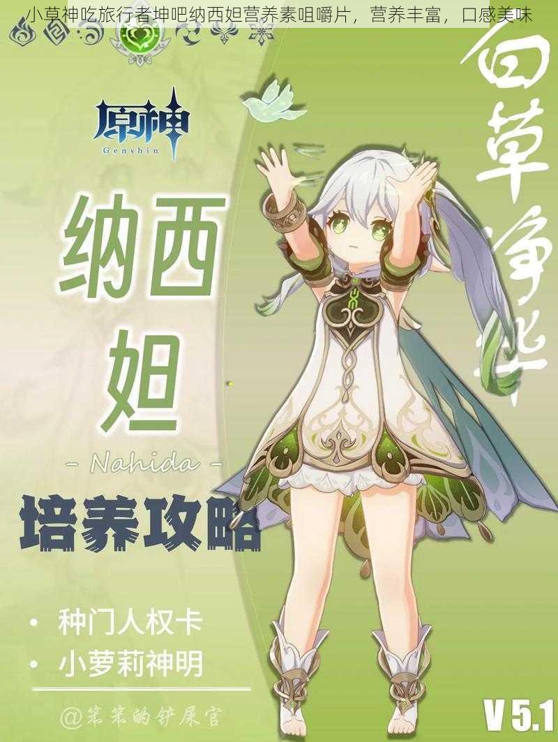 小草神吃旅行者坤吧纳西妲营养素咀嚼片,营养丰富,口感美味