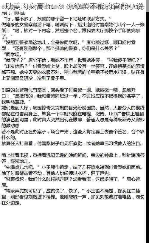 耽美肉文高 h:让你欲罢不能的官能小说