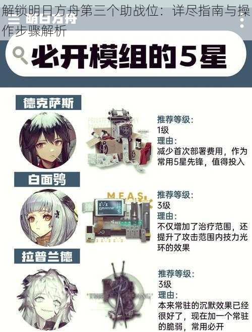 解锁明日方舟第三个助战位:详尽指南与操作步骤解析