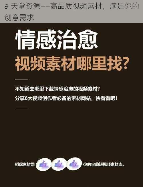 a 天堂资源——高品质视频素材,满足你的创意需求