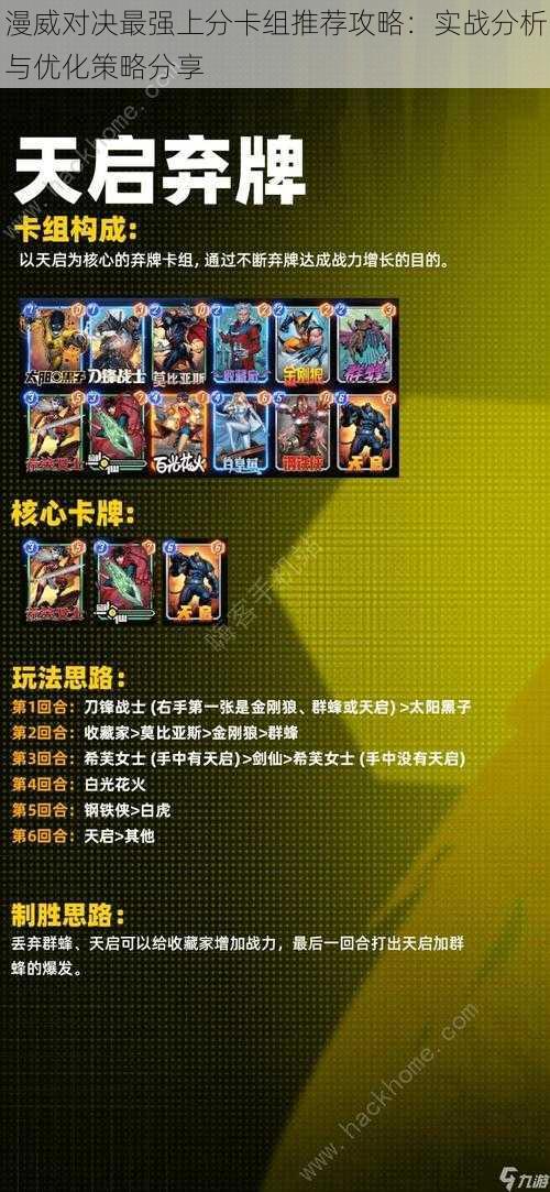 漫威对决最强上分卡组推荐攻略:实战分析与优化策略分享