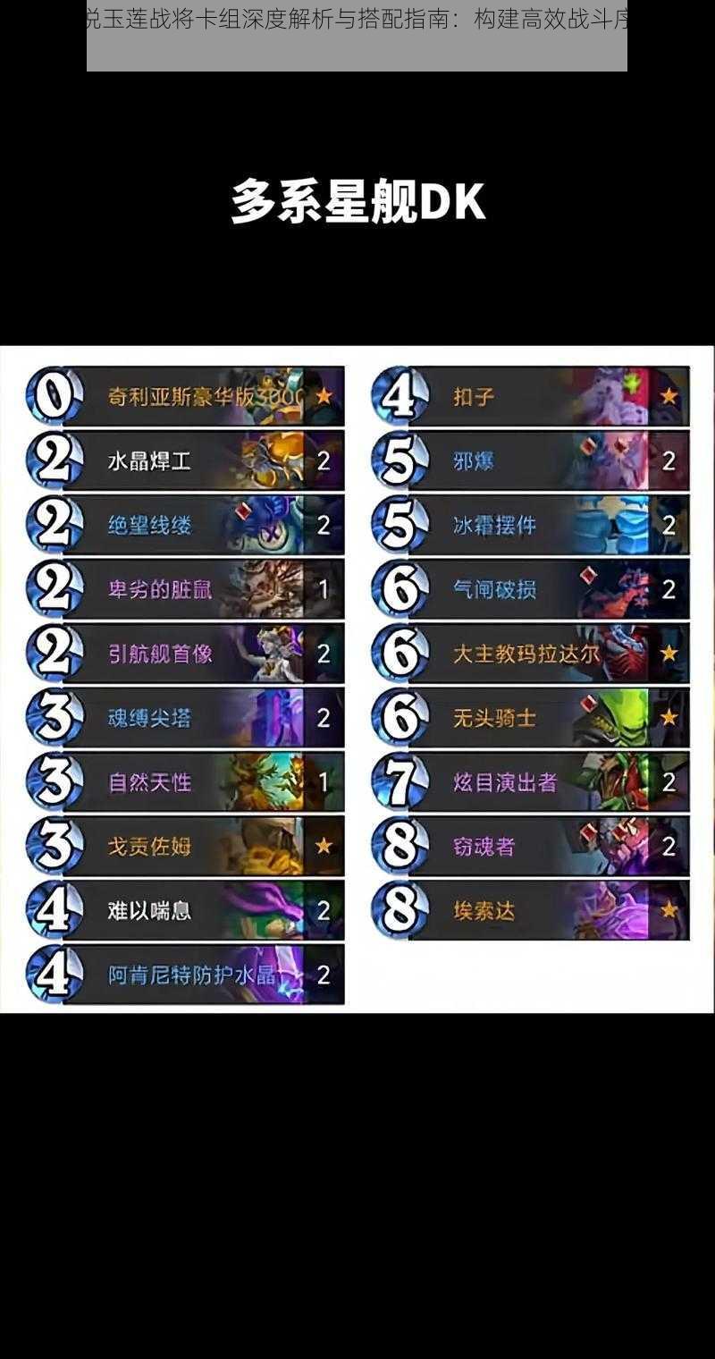 炉石传说玉莲战将卡组深度解析与搭配指南:构建高效战斗序列的秘诀