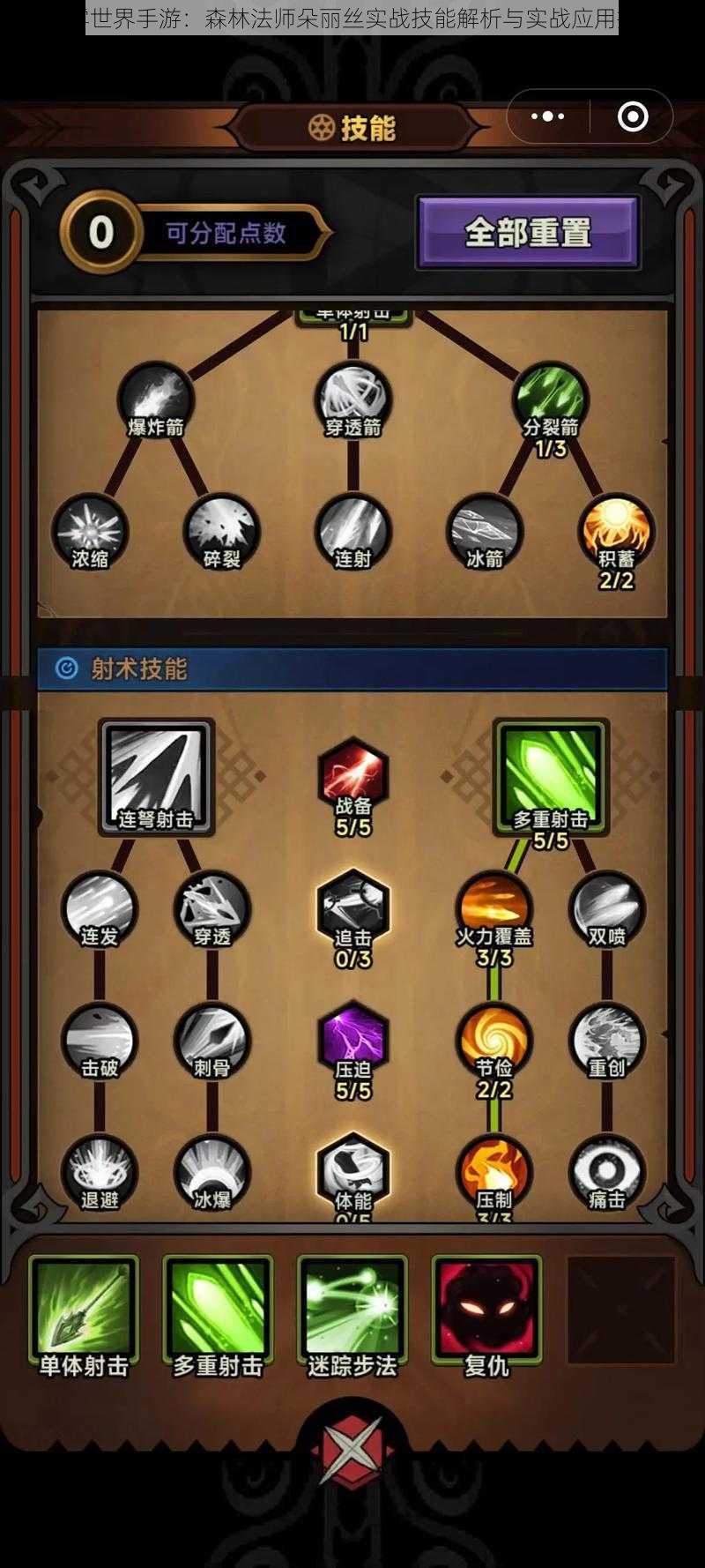 迷雾世界手游:森林法师朵丽丝实战技能解析与实战应用指南