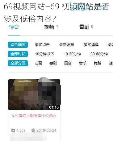 69视频网站—69 视频网站是否涉及低俗内容?