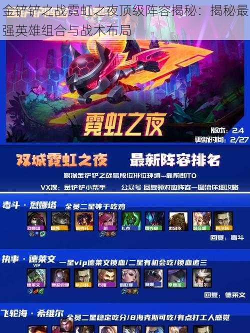 金铲铲之战霓虹之夜顶级阵容揭秘:揭秘最强英雄组合与战术布局