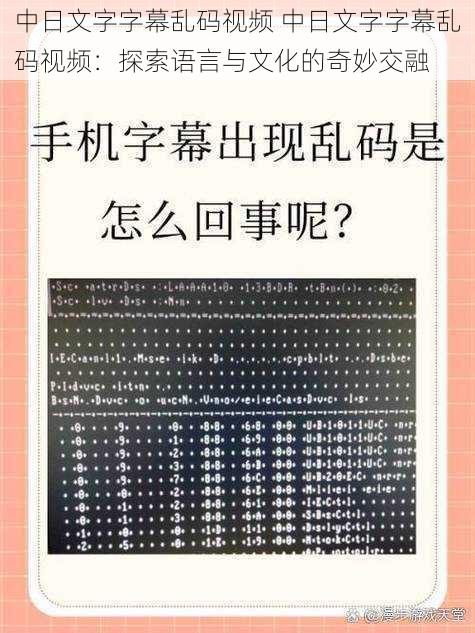 中日文字字幕乱码视频 中日文字字幕乱码视频:探索语言与文化的奇妙交融
