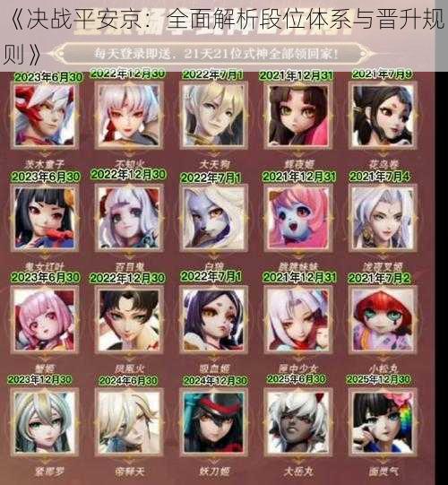 《决战平安京:全面解析段位体系与晋升规则》