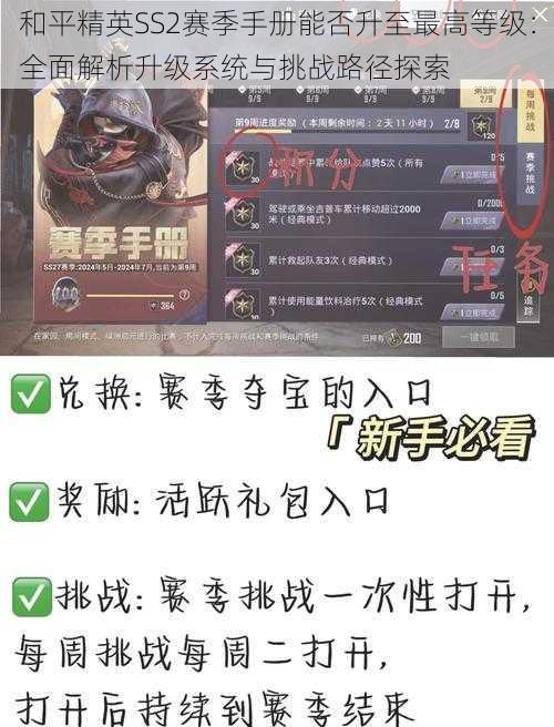 和平精英SS2赛季手册能否升至最高等级:全面解析升级系统与挑战路径探索