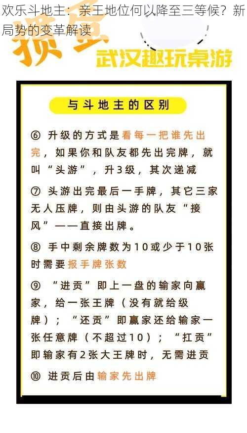 欢乐斗地主:亲王地位何以降至三等候?新局势的变革解读