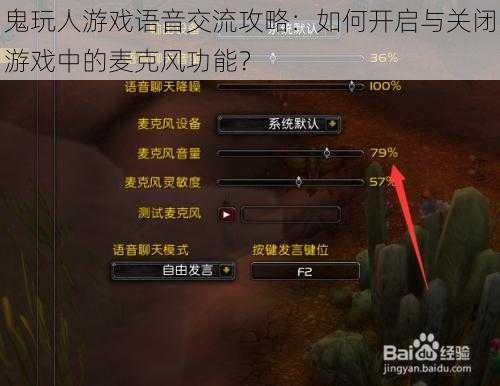 鬼玩人游戏语音交流攻略:如何开启与关闭游戏中的麦克风功能?