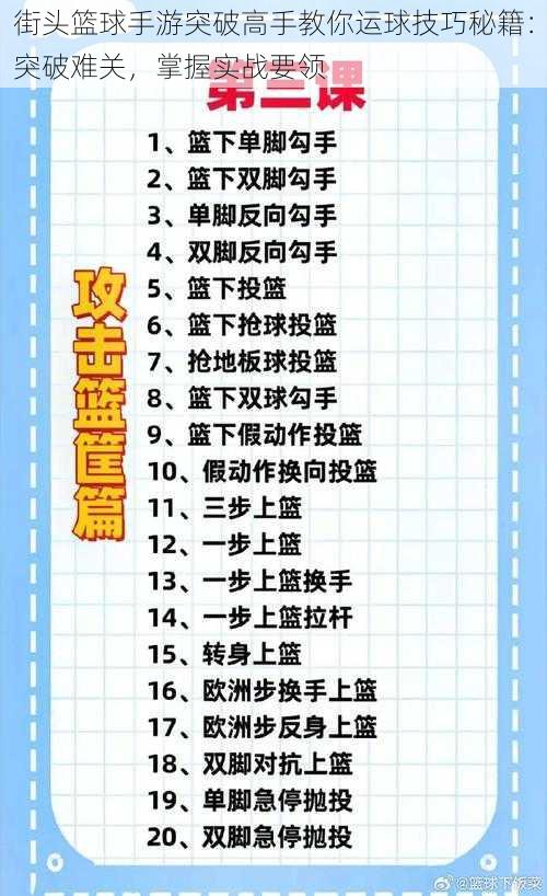 街头篮球手游突破高手教你运球技巧秘籍:突破难关,掌握实战要领