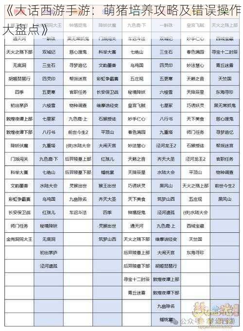 《大话西游手游:萌猪培养攻略及错误操作大盘点》