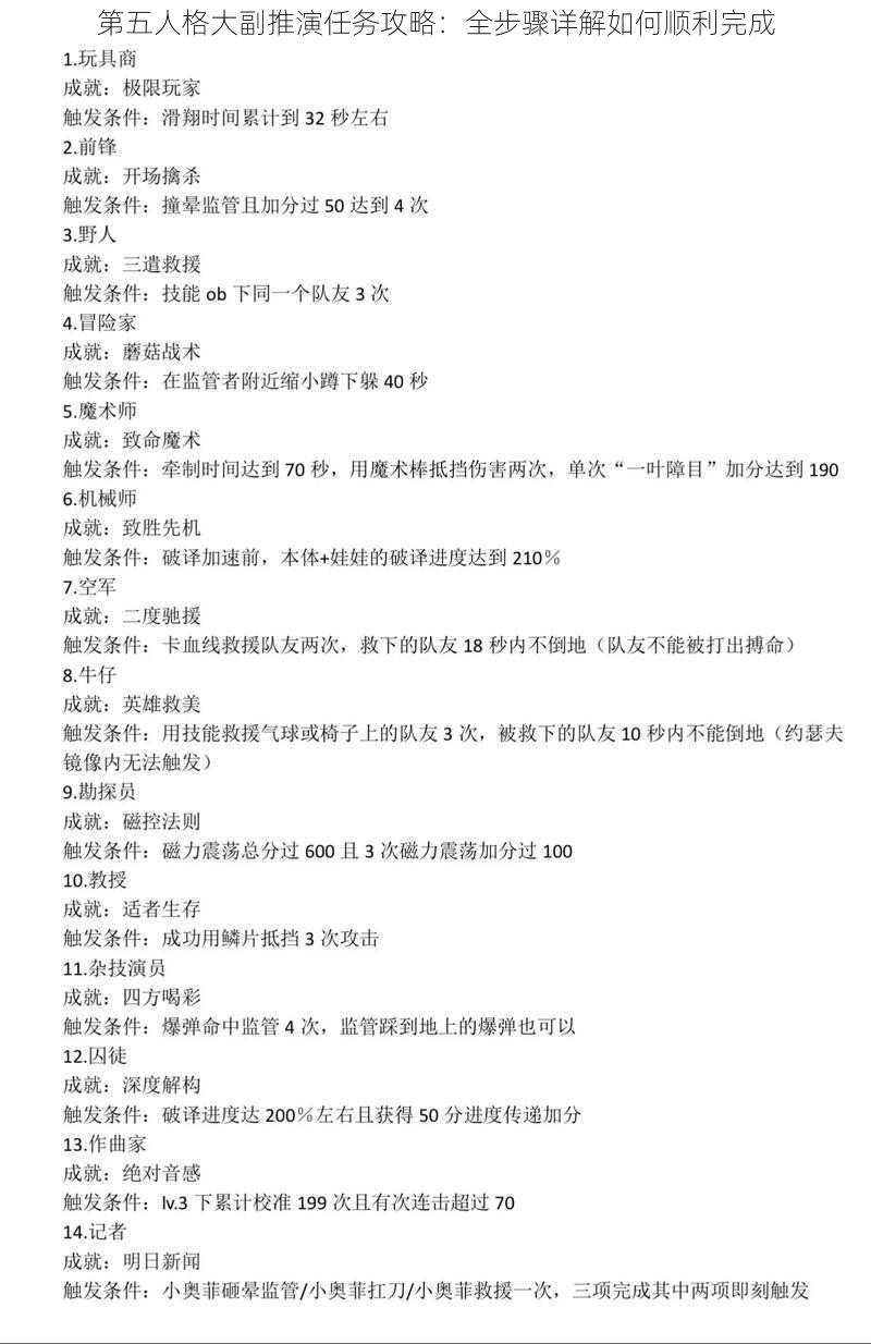 第五人格大副推演任务攻略:全步骤详解如何顺利完成