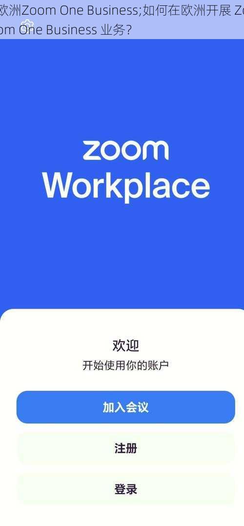 欧洲Zoom One Business;如何在欧洲开展 Zoom One Business 业务?
