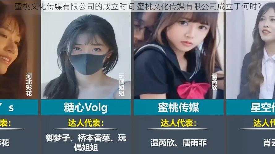 蜜桃文化传媒有限公司的成立时间 蜜桃文化传媒有限公司成立于何时?